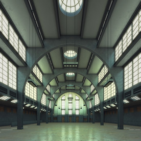 C4D 模型建筑室内大厅大堂