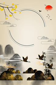 金线烫金山水壁画