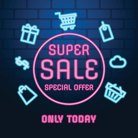 购物打折霓虹灯LOGO图片