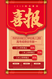 喜报金榜题名毕业季活动海报素材