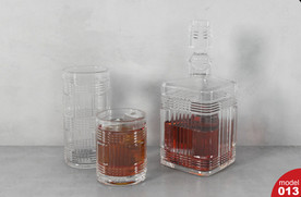 C4D模型复古洋酒玻璃酒瓶酒杯