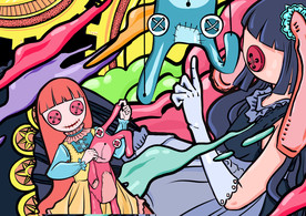 卡通手绘涂鸦街头人物漫画嘻哈