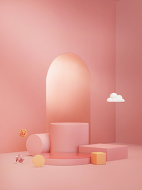 粉色可爱背景展台