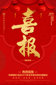 喜报销售冠军活动海报素材