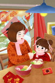 元宵节插画海报