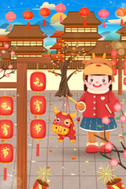 元宵节插画海报