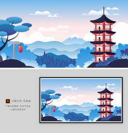 古建筑插画