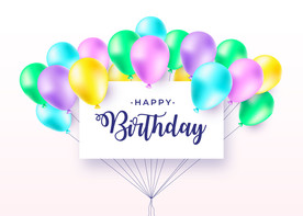 生日背景 节日气球