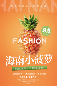 湖南小菠萝水果促销海报素材
