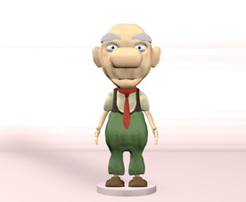 C4D模型老人角色老头