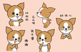 小鹿犬金毛卡通漫画手绘