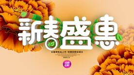 新春盛惠字体海报