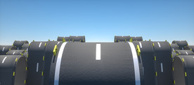 C4D模型弯曲曲线马路道路