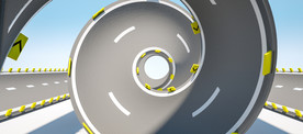 C4D模型弯曲曲线马路道路