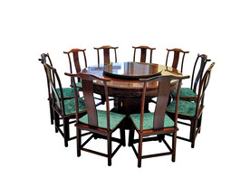 酸枝圆餐台灯挂椅