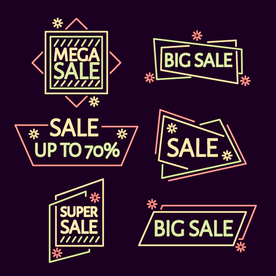 购物打折霓虹灯LOGO图片