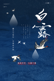 白露节气传统活动海报素材