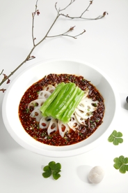 美食凉拌莲菜摄影图