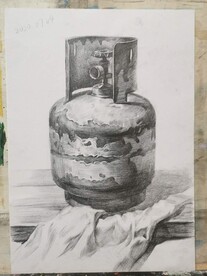 素描煤气罐