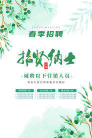 春季招聘招贤纳士海报