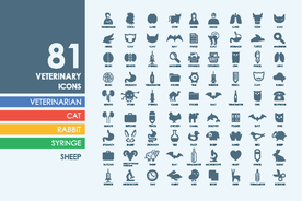 兽医图标爱心剪刀子公羊显微镜