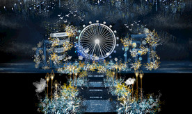 蓝色摩天轮婚礼现场效果图