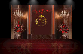 暗红高档婚礼现场效果图