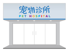 活泼可爱宠物医院门头设计