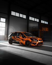 轿车轿跑改装车仓库背景素材