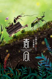 春分节气传统活动宣传海报素材