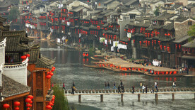 凤凰古城沿河灯笼