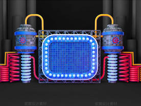 C4D模型黑色风格电商立体场景