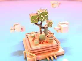 C4D模型粉色风格电商立体场景