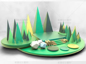 C4D模型 风格电商立体场景