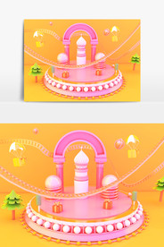 C4D模型 风格电商立体场景