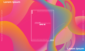 抽象彩色元素渐变时尚海报图片