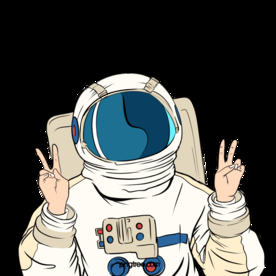 卡通航天宇航员宇宙手绘插画图片