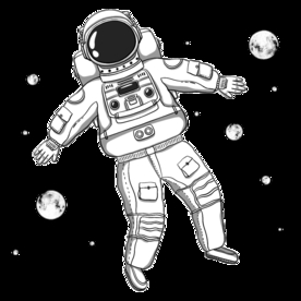 卡通航天宇航员宇宙手绘插画图片