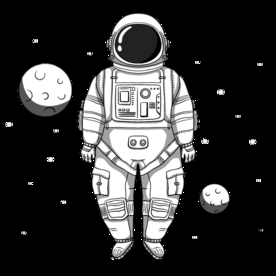 卡通航天宇航员宇宙手绘插画图片