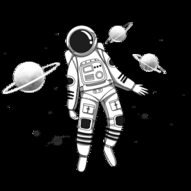 卡通航天宇航员宇宙手绘插画图片