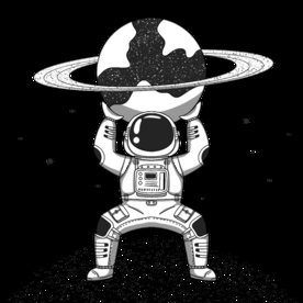 卡通航天宇航员宇宙手绘插画图片