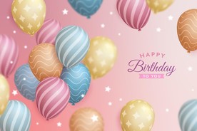 生日背景 节日气球