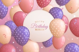 生日背景 节日气球