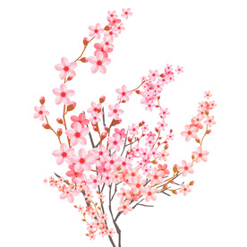 卡通装饰樱花植物元素