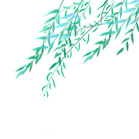 柳树装饰植物元素