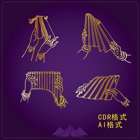 敦煌壁画 飞天矢量