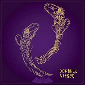 敦煌壁画 飞天矢量