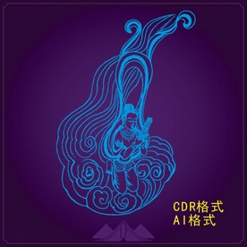 敦煌壁画 飞天矢量