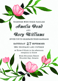 水彩花卉邀请函模板