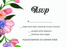 水彩花卉邀请函模板